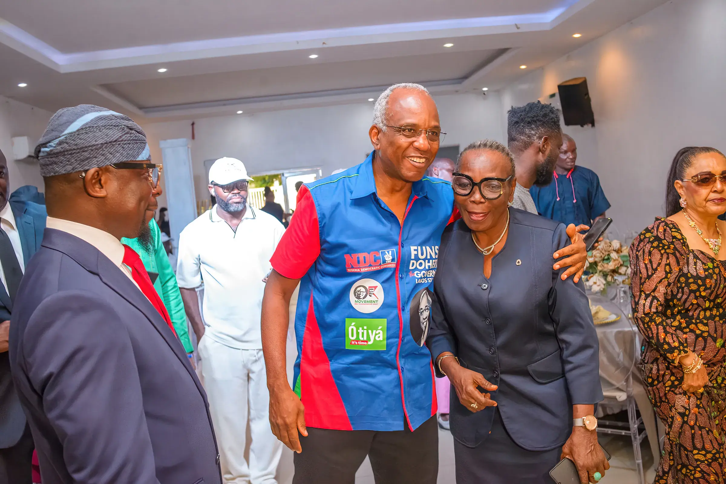 Funso Doherty with people at the Candidates' Dinner.