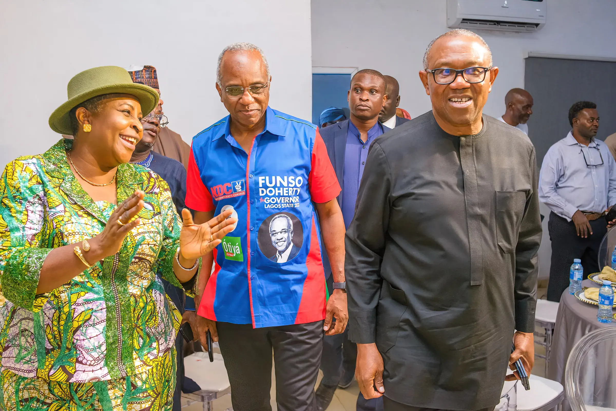 Funso Doherty and Peter Obi at the Candidates' Dinner.