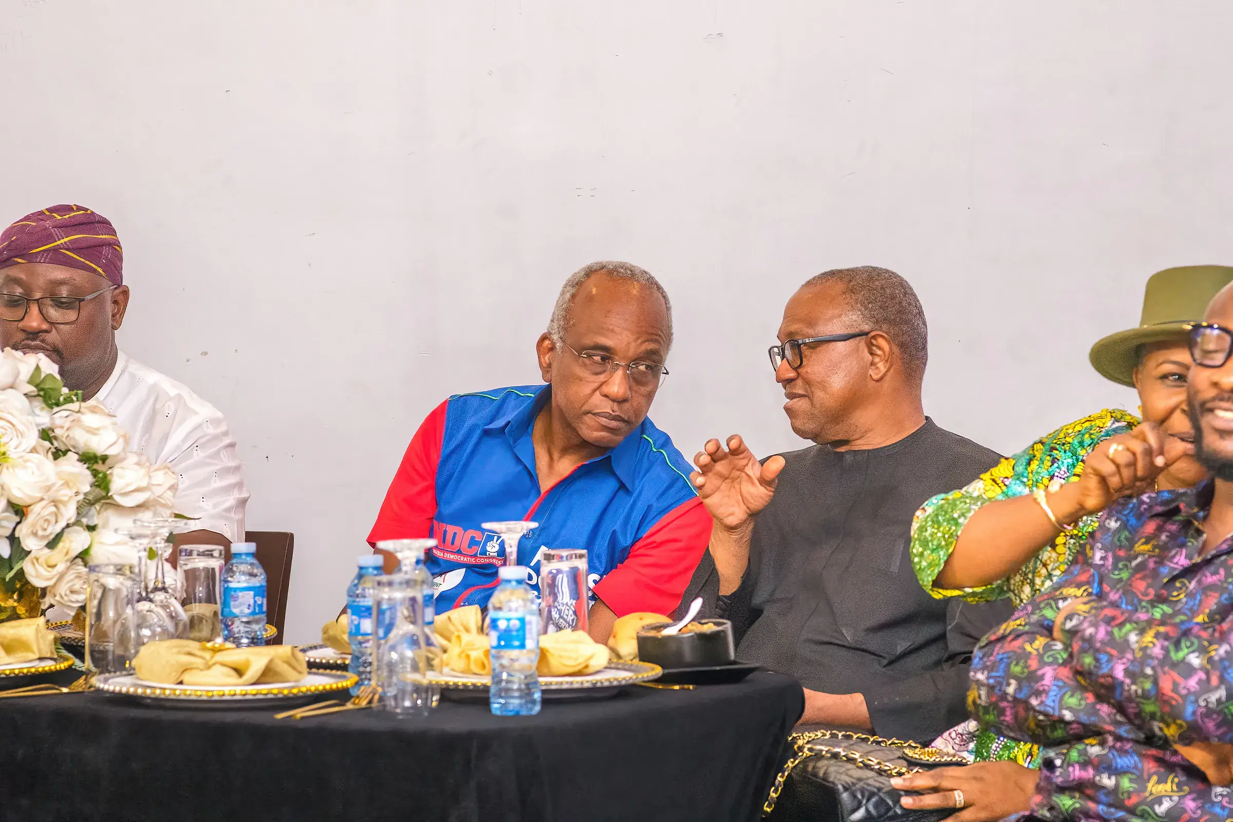 Funso Doherty and Peter Obi at the Candidates' Dinner.