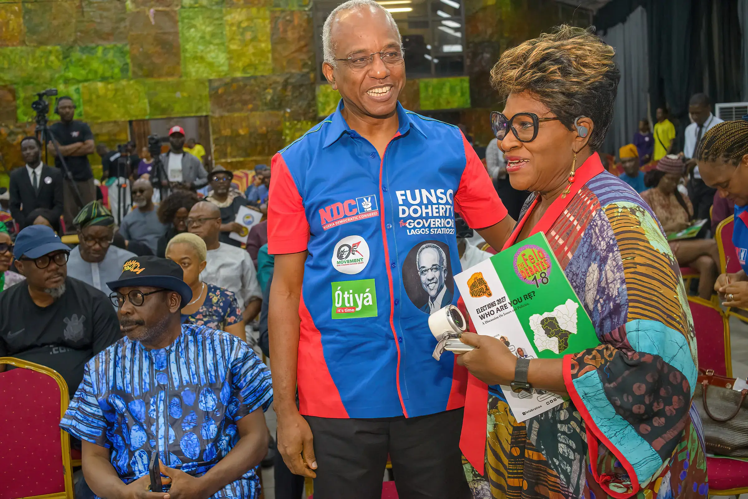 Funso Doherty with people at Felabration 2026.